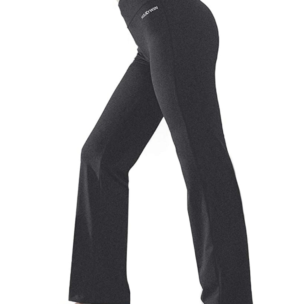 Hiskywin Inner Pocket Flare Yoga Pants in Grey